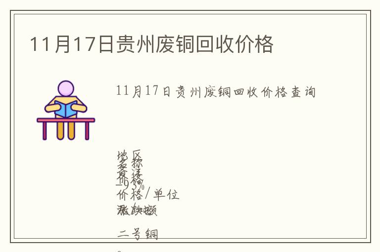 11月17日貴州廢銅回收價(jià)格