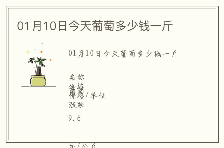 01月10日今天葡萄多少錢(qián)一斤