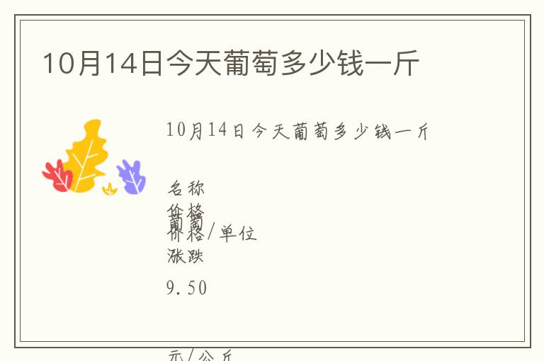 10月14日今天葡萄多少錢一斤