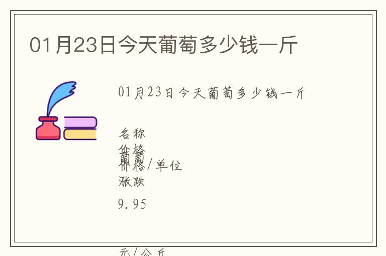 01月23日今天葡萄多少錢一斤