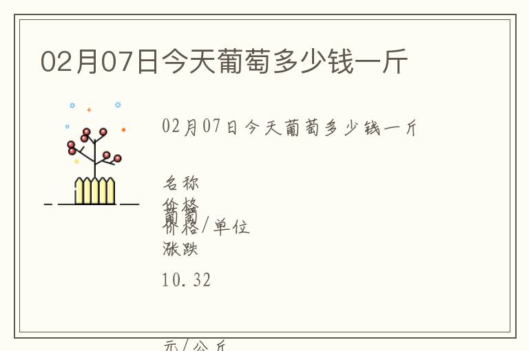 02月07日今天葡萄多少錢一斤