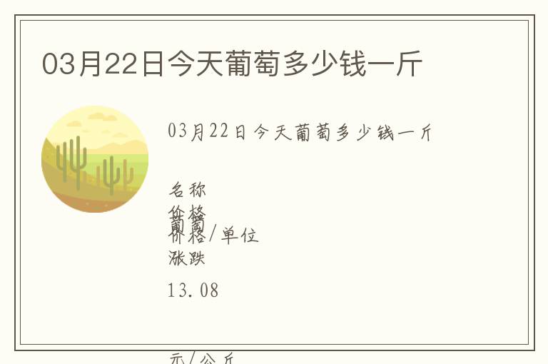 03月22日今天葡萄多少錢一斤