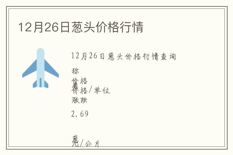 12月26日蔥頭價(jià)格行情