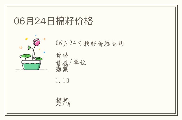 06月24日棉籽價格