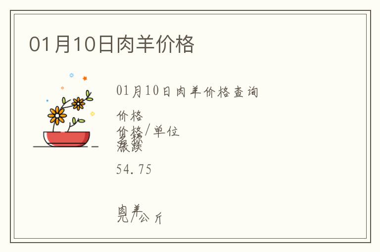 01月10日肉羊價(jià)格
