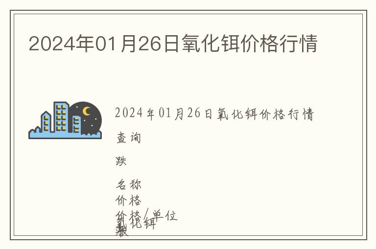 2024年01月26日氧化鉺價格行情