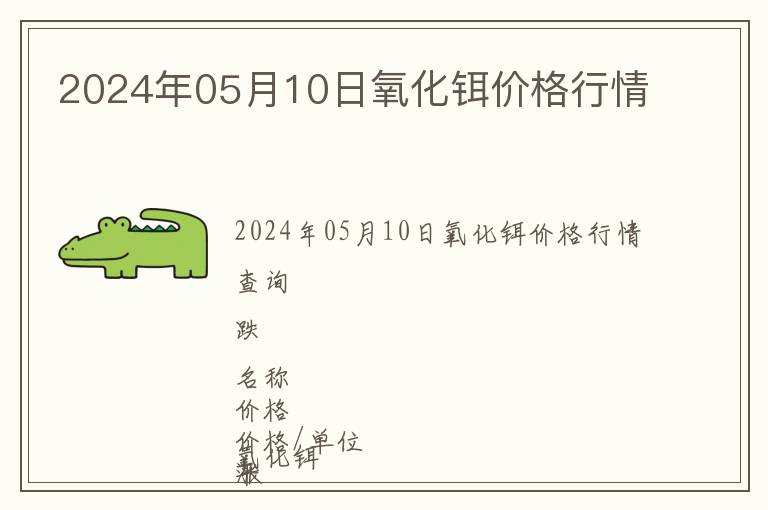 2024年05月10日氧化鉺價(jià)格行情