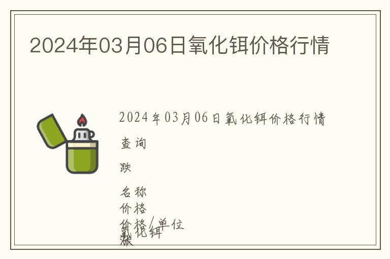 2024年03月06日氧化鉺價格行情