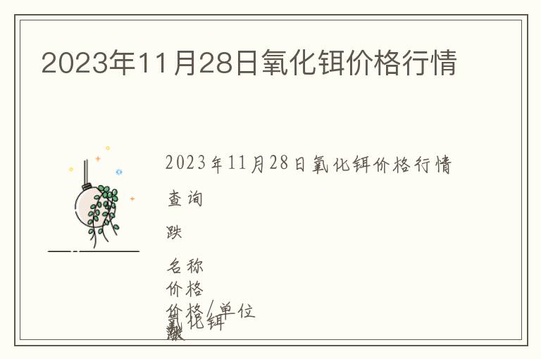 2023年11月28日氧化鉺價(jià)格行情