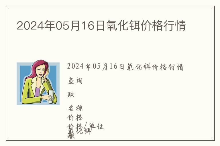 2024年05月16日氧化鉺價(jià)格行情
