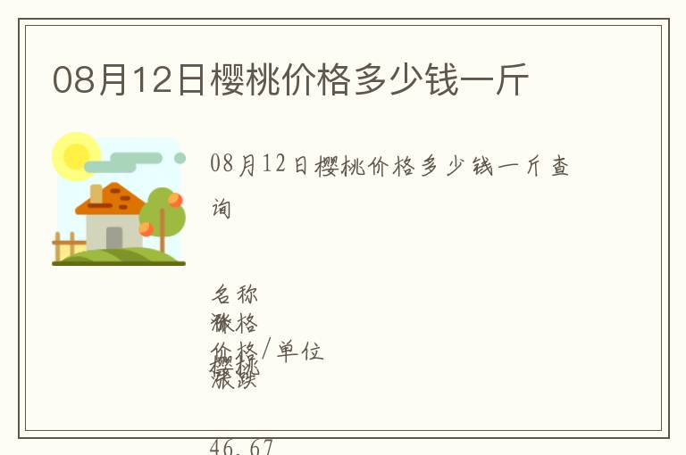 08月12日櫻桃價(jià)格多少錢一斤