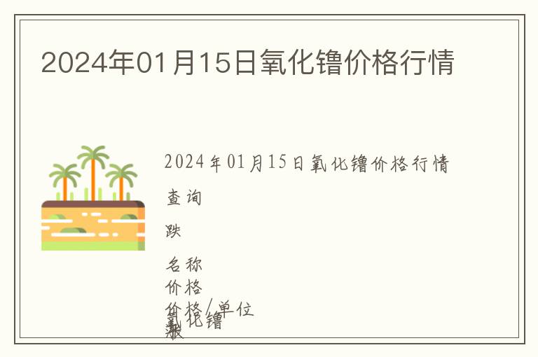 2024年01月15日氧化镥價(jià)格行情