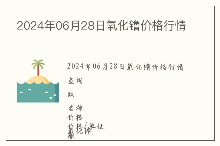 2024年06月28日氧化镥價(jià)格行情
