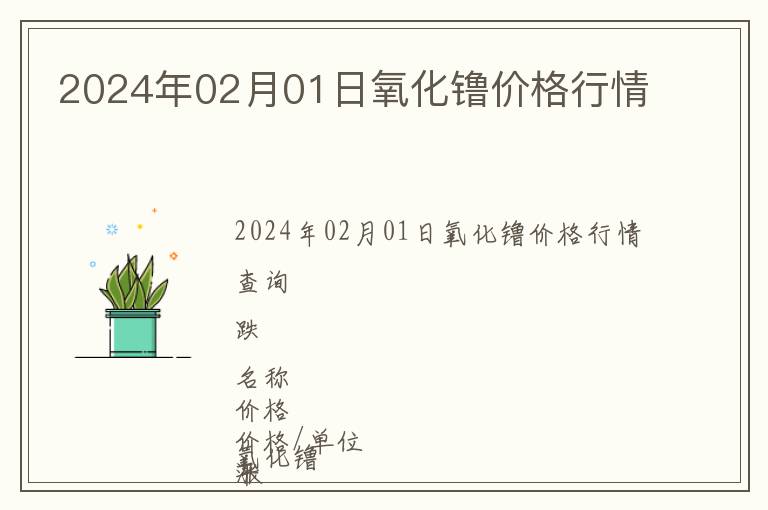 2024年02月01日氧化镥價格行情