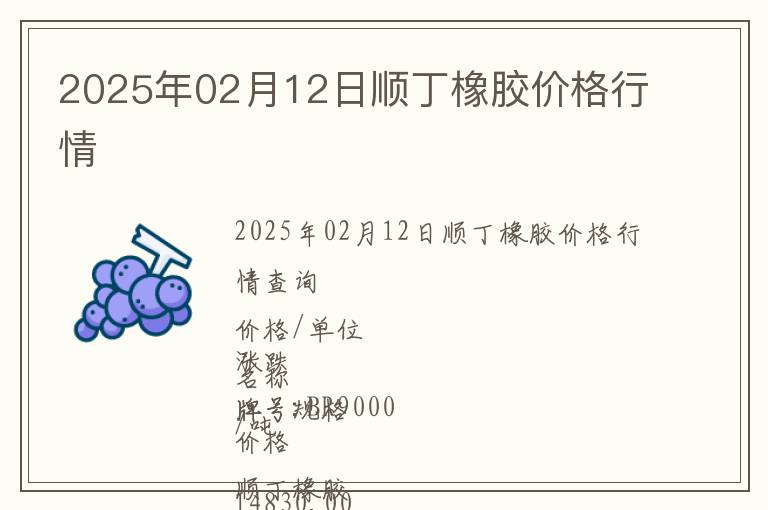 2025年02月12日順丁橡膠價(jià)格行情