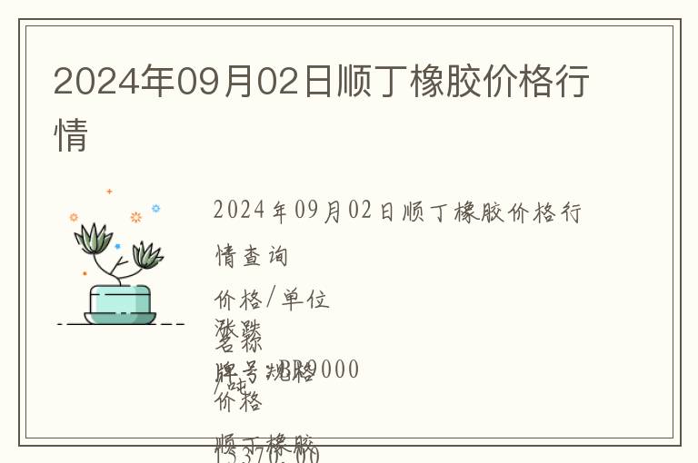 2024年09月02日順丁橡膠價格行情