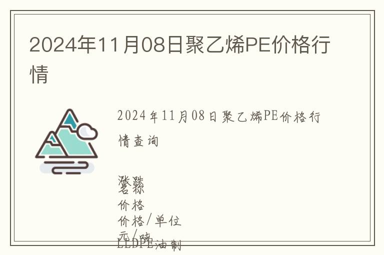 2024年11月08日聚乙烯PE價格行情