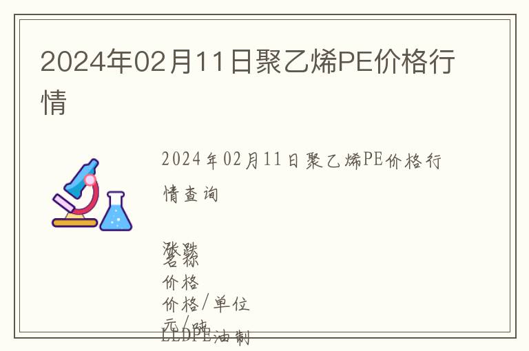 2024年02月11日聚乙烯PE價格行情