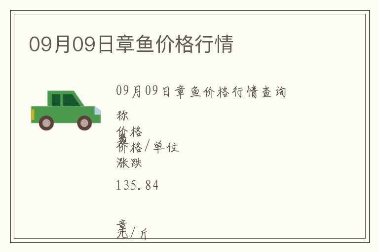 09月09日章魚價格行情