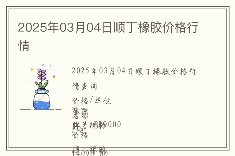 2025年03月04日順丁橡膠價(jià)格行情