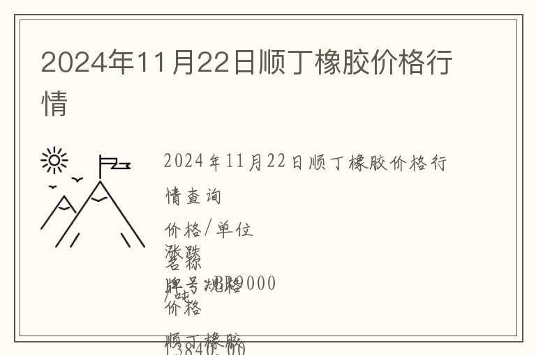 2024年11月22日順丁橡膠價(jià)格行情
