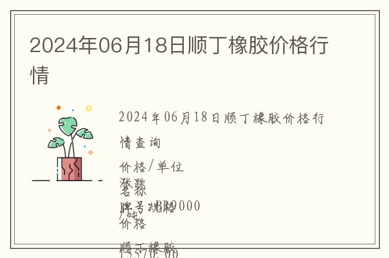2024年06月18日順丁橡膠價格行情
