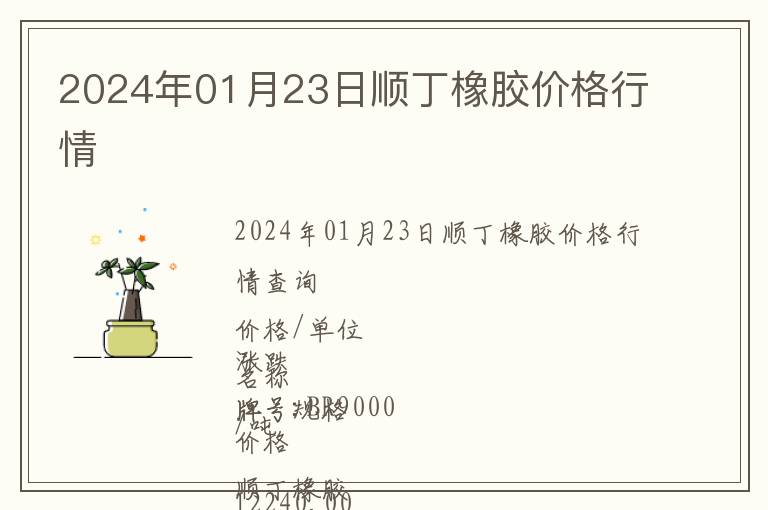 2024年01月23日順丁橡膠價格行情