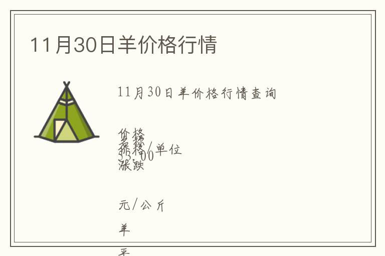 11月30日羊價(jià)格行情