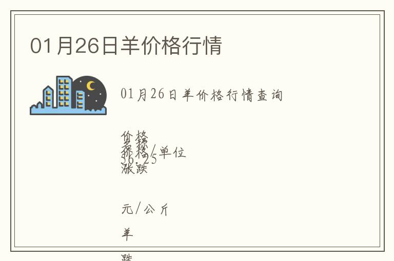 01月26日羊價格行情