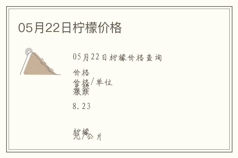 05月22日檸檬價(jià)格