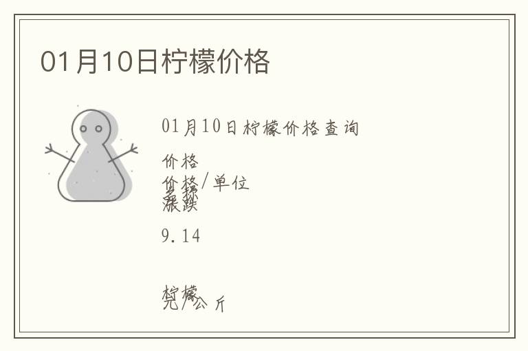 01月10日檸檬價格