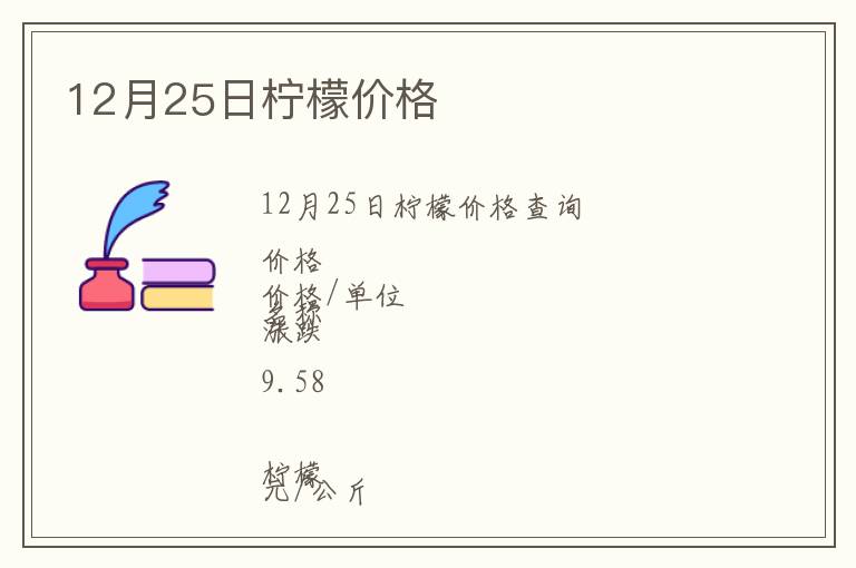 12月25日檸檬價(jià)格