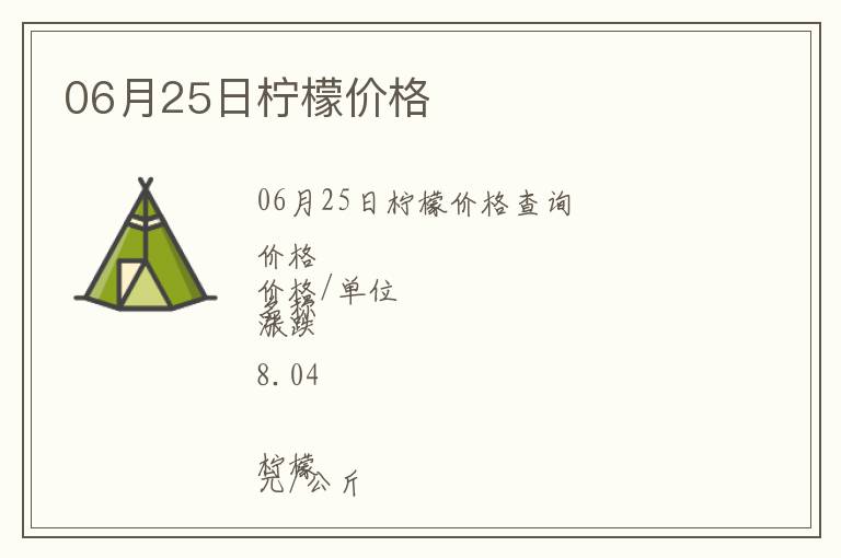 06月25日檸檬價格