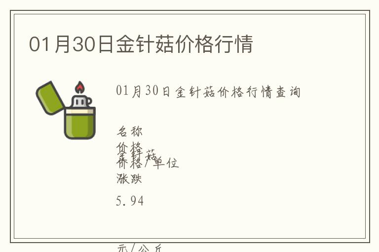 01月30日金針菇價格行情