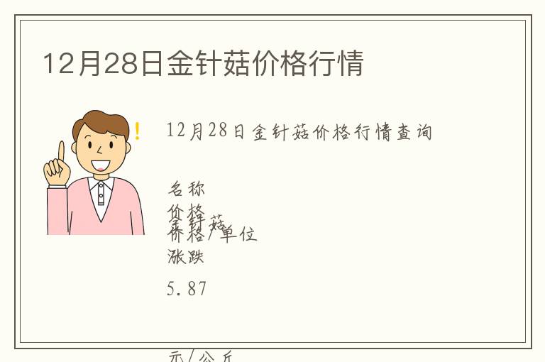 12月28日金針菇價(jià)格行情