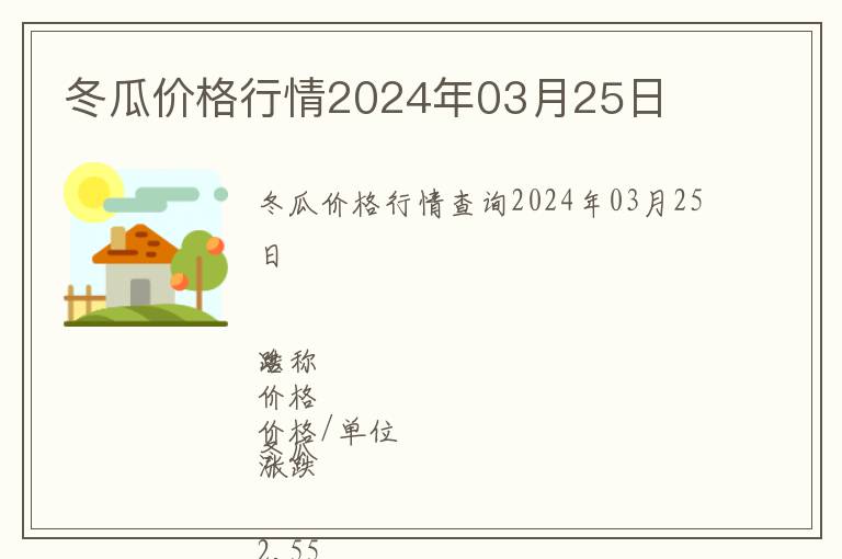 冬瓜價(jià)格行情2024年03月25日