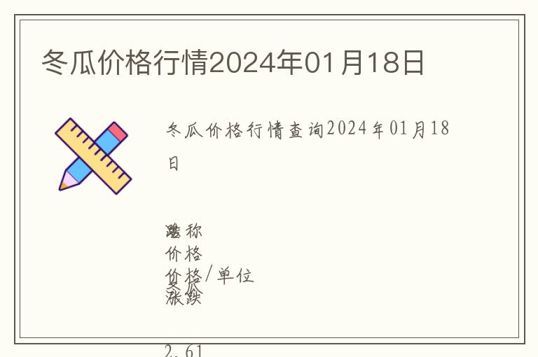 冬瓜價(jià)格行情2024年01月18日