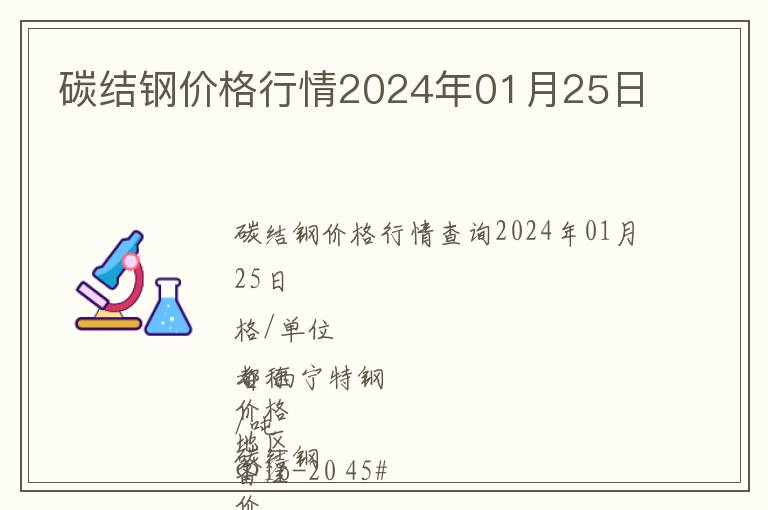 碳結鋼價格行情2024年01月25日