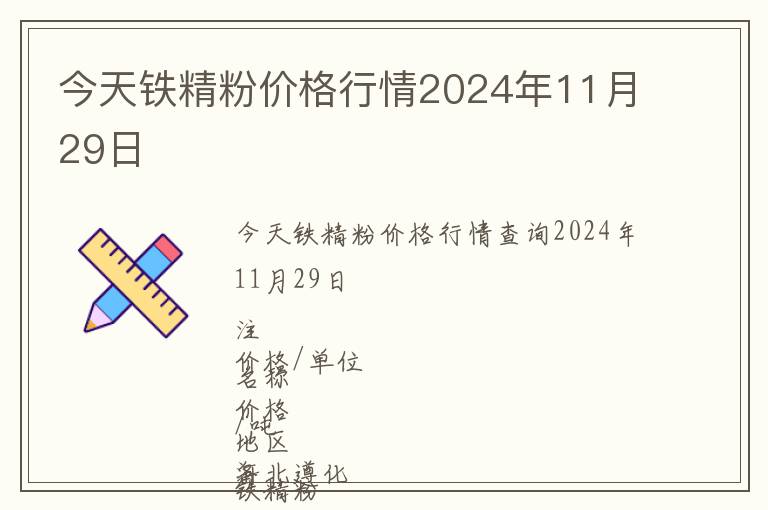 今天鐵精粉價(jià)格行情2024年11月29日