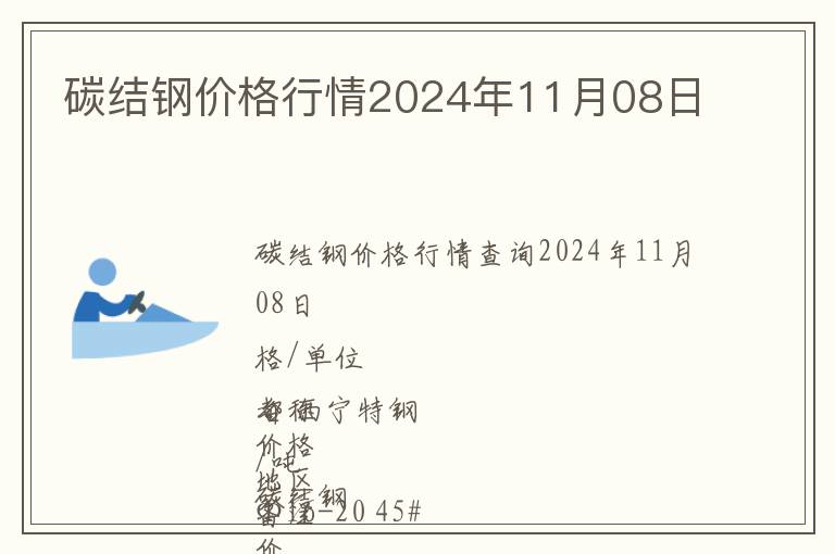 碳結鋼價格行情2024年11月08日