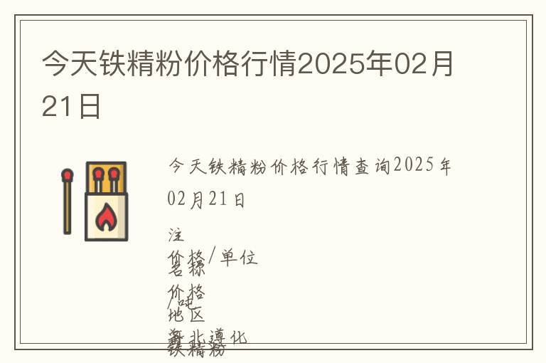 今天鐵精粉價格行情2025年02月21日