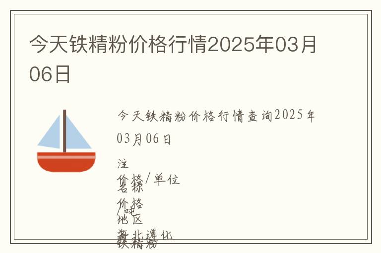 今天鐵精粉價(jià)格行情2025年03月06日
