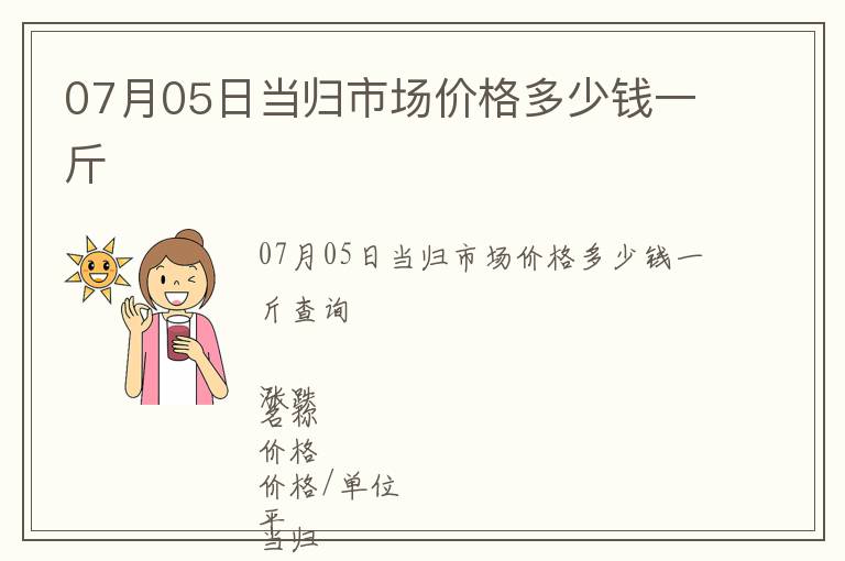 07月05日當(dāng)歸市場價(jià)格多少錢一斤