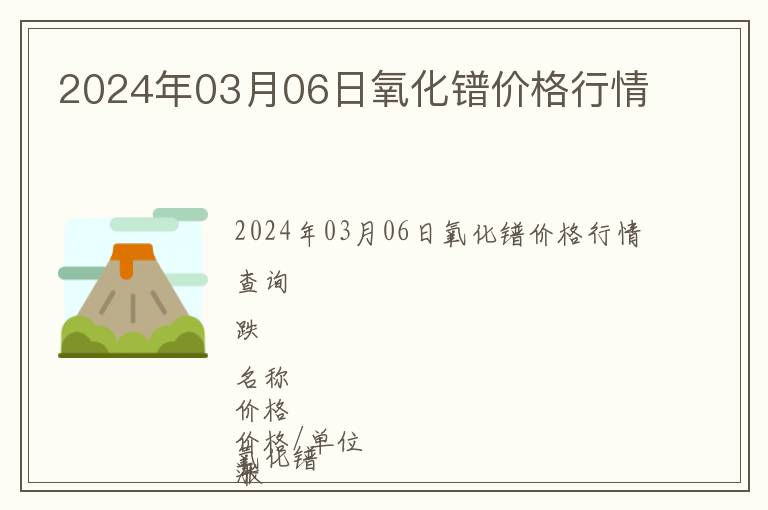 2024年03月06日氧化鐠價格行情