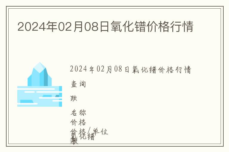 2024年02月08日氧化鐠價格行情