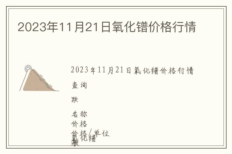 2023年11月21日氧化鐠價(jià)格行情