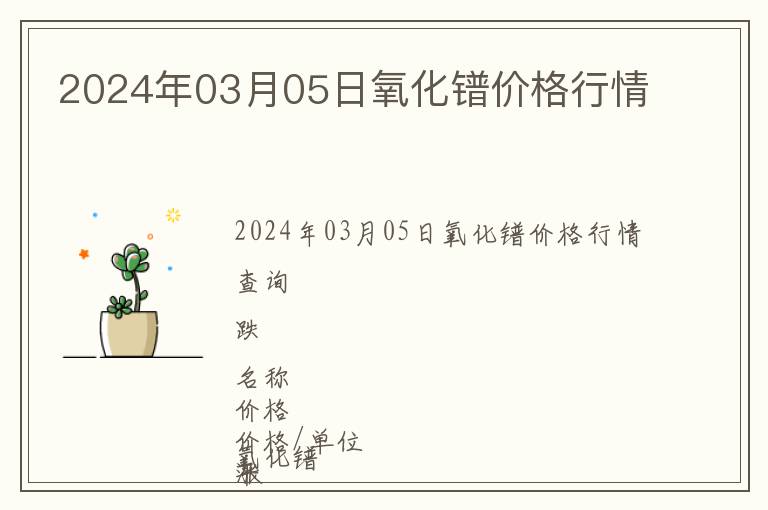 2024年03月05日氧化鐠價格行情