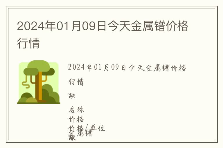 2024年01月09日今天金屬鐠價(jià)格行情