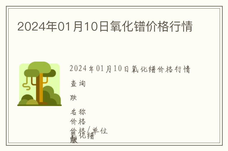 2024年01月10日氧化鐠價格行情