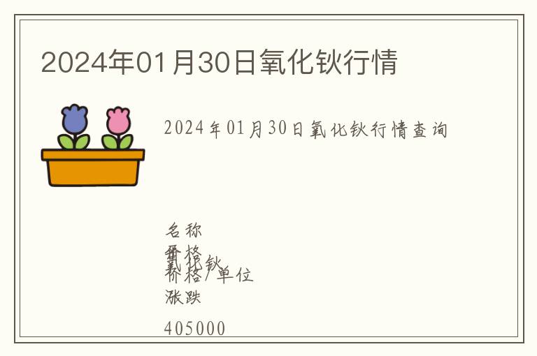 2024年01月30日氧化鈥行情